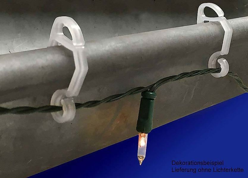 240 Haken zum Aufhängen Lichterkette an Dachrinne Lichtschlauch Befestigung günstig online kaufen