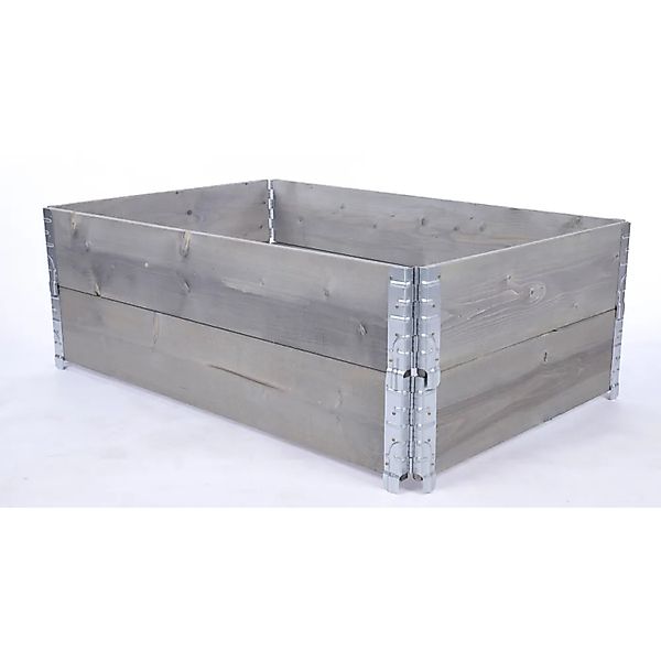 PROREGAL Hochbeetkisten GrowBox HxBxT 40x120x80cm 2 Ebenen Holz Grau günstig online kaufen