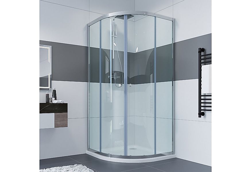 IMPTS Runddusche Duschkabine Viertelkreis Rund Dusche, BxT: 80x80 cm, Siche günstig online kaufen