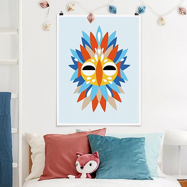 Poster Collage Ethno Maske - Papagei günstig online kaufen
