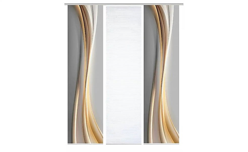 HOME in green Schiebevorhang   ¦ gold ¦ Synthetik ¦ Maße (cm): B: 60 H: 245 günstig online kaufen