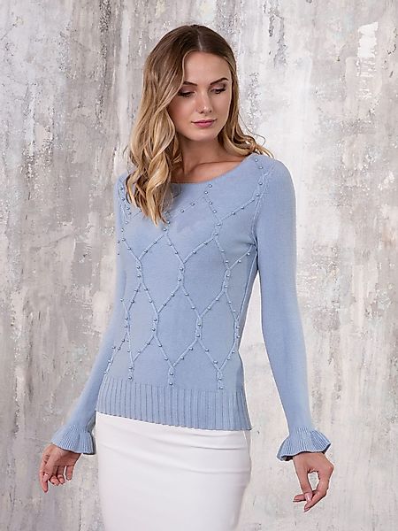 Passioni Strickpullover mit Perlendetails günstig online kaufen