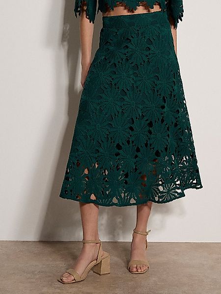 Apricot Midirock Midi-Rock mit Guipure-Spitze und Gänseblümchen Spitze günstig online kaufen