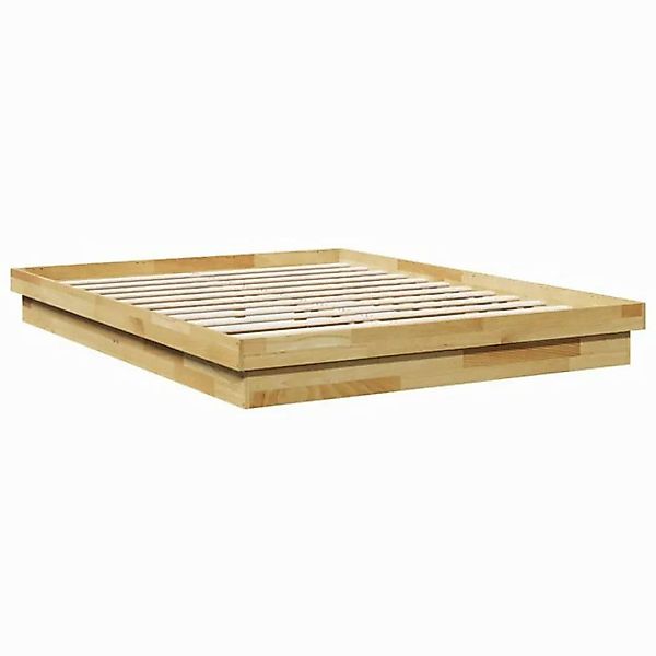 vidaXL Bett Massivholzbett ohne Matratze 135x190 cm Eichenholz günstig online kaufen