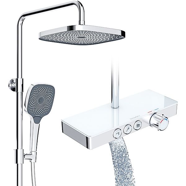 Rainsworth Duschsystem mit Thermostat und Glasablage, günstig online kaufen
