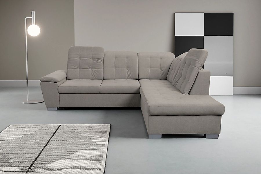 WERK2 Ecksofa "Bonny inkl. Kopfteilverstellung, Bettfunktion, Stauraum, L-F günstig online kaufen