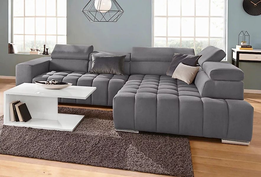 exxpo - sofa fashion Ecksofa "Elias, aktuelle Kreuzsteppung im Sitz, bequem günstig online kaufen