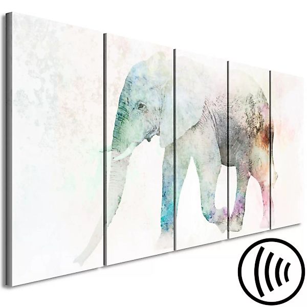 Wandbild Painted Elephant (5 Parts) Narrow XXL günstig online kaufen