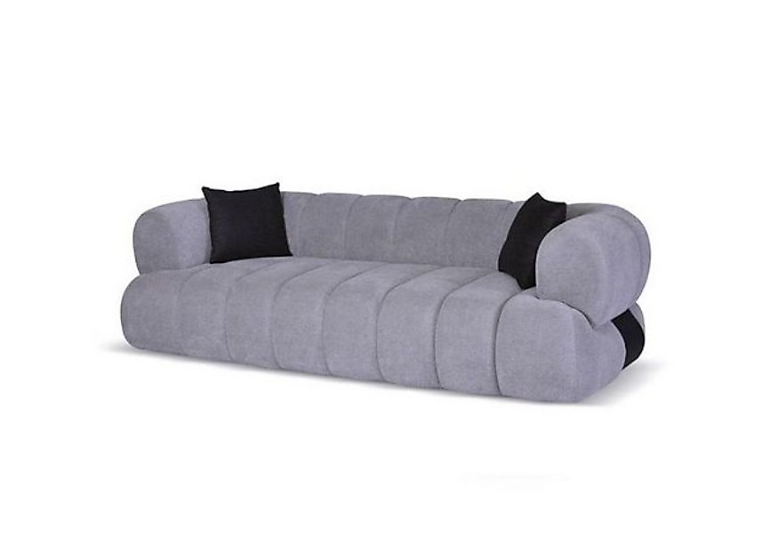 Xlmoebel Sofa Luxuriöses 3-Sitzer Sofa in Grau für das Wohnzimmer, 1 Teile, günstig online kaufen