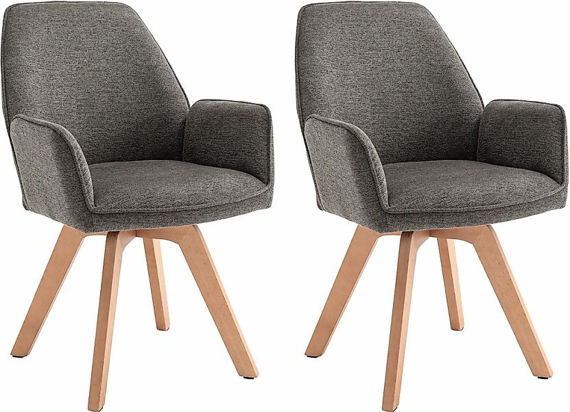 byLIVING Esszimmerstuhl "Tony" (Set) 2 Stk. Webstoff mit Massivholzgestell günstig online kaufen