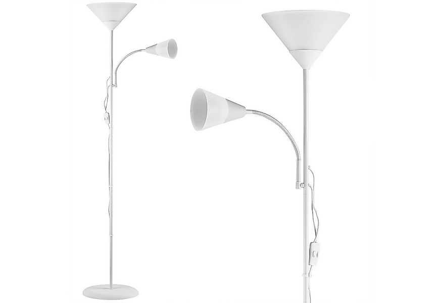 monzana Stehlampe, Stehlampe 175 cm Weiß Verstellbar Stehleuchte Deckenflut günstig online kaufen