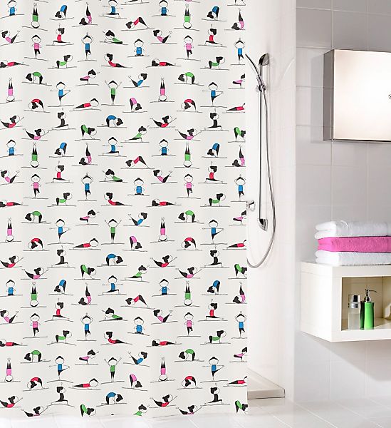 Kleine Wolke Duschvorhang "Yogi" Breite 180 Höhe 200 cm günstig online kaufen