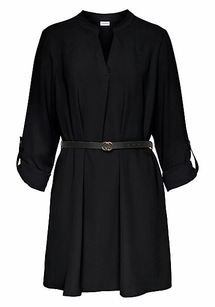 LASCANA Longbluse mit Gürtel in Lederoptik, aus glatter Ware, lockeres Blus günstig online kaufen