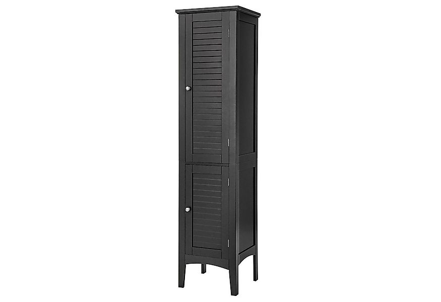 COSTWAY Hochschrank Bad,schmal,mit 2 Lamellentür,5 Fächern,37x37x160cm günstig online kaufen