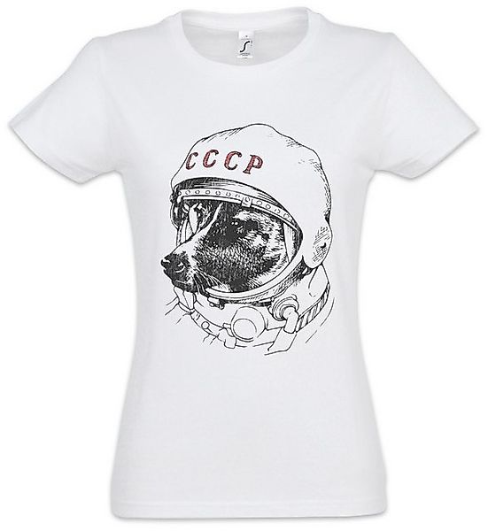 Urban Backwoods Print-Shirt Space Dog Laika Damen T-Shirt Rakete Raumschiff günstig online kaufen