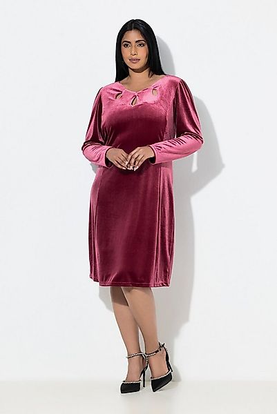 Ulla Popken Cocktailkleid Bodycon-Kleid Samt Cut-Outs Langarm günstig online kaufen