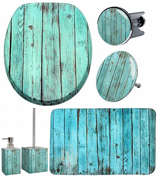 Sanilo Badaccessoire-Set "Lumber" bestehend aus WC-Sitz, Badteppich, Stöpse günstig online kaufen