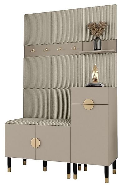 ABIKS MÖBEL Kompaktgarderobe PALERMO Set 5 Garderobe mit gepolsterten Panee günstig online kaufen