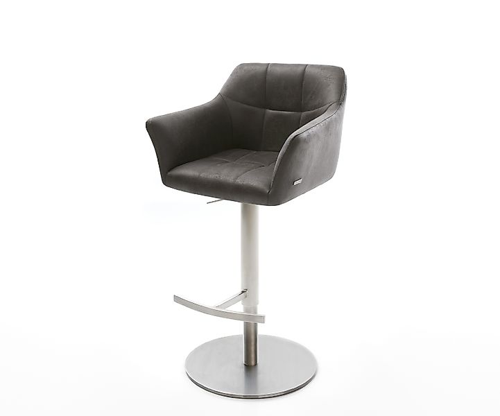 Barstuhl Yulo-Flex Vintage Anthrazit Drehfuß höhenverstellbar Edelstahl günstig online kaufen
