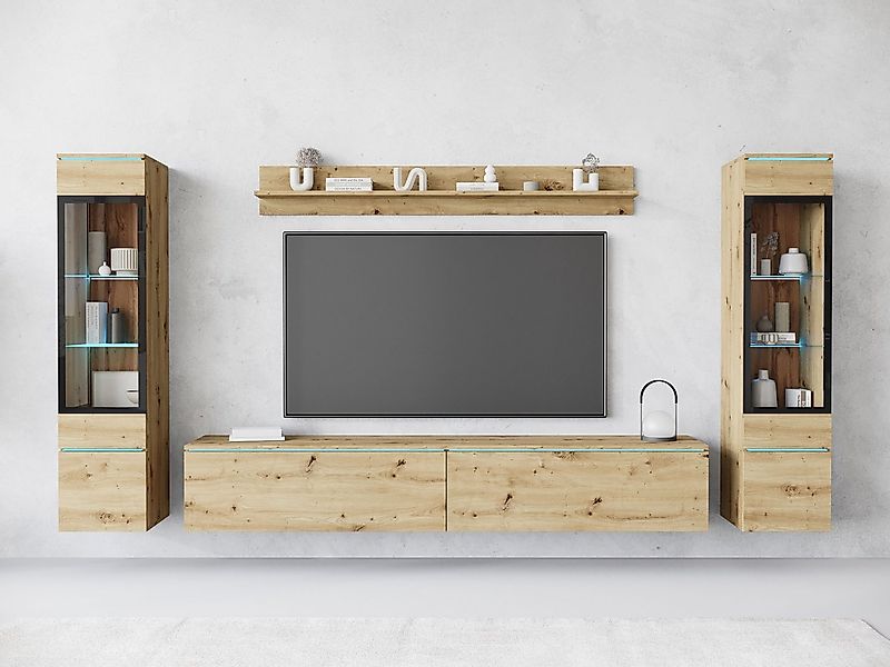 INOSIGN Wohnwand VERA II, Vitrinen Türanschlag wechselbar, (Komplett-Set, 4 günstig online kaufen