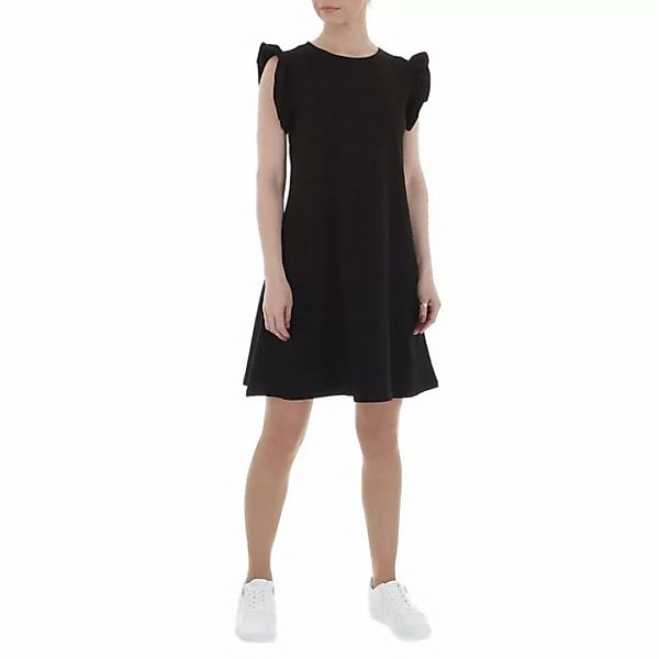 Ital-Design Sommerkleid Damen Freizeit Rüschen Stretch Sommerkleid in Schwa günstig online kaufen