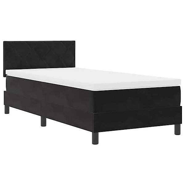 vidaXL Boxspringbett mit Matratze Schwarz 90 x 190 cm Stoff 3339208 günstig online kaufen