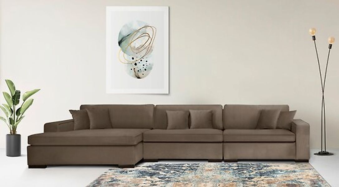 Home affaire Ottomane »Skara L-Form« Lounge-Sofa mit Federkernpolsterung, i günstig online kaufen