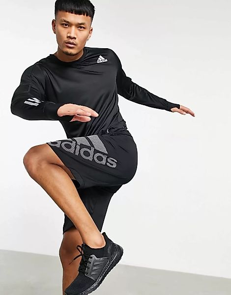 adidas Running – Langärmliges Shirt in Schwarz günstig online kaufen