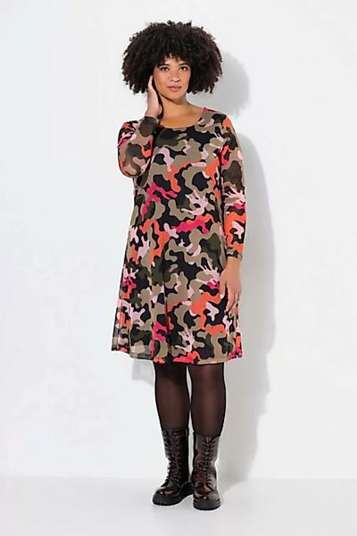 Angel of Style Jerseykleid Meshkleid Camouflage Raffnungen Langarm günstig online kaufen