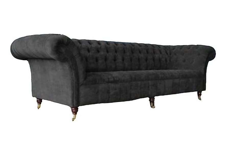 JVmoebel Chesterfield-Sofa Schwarzer Chesterfield Viersitzer xxl Sofa 4-Sit günstig online kaufen