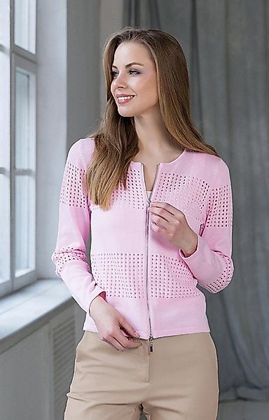 Passioni Ajourstrickjacke mit Lochmuster Details günstig online kaufen