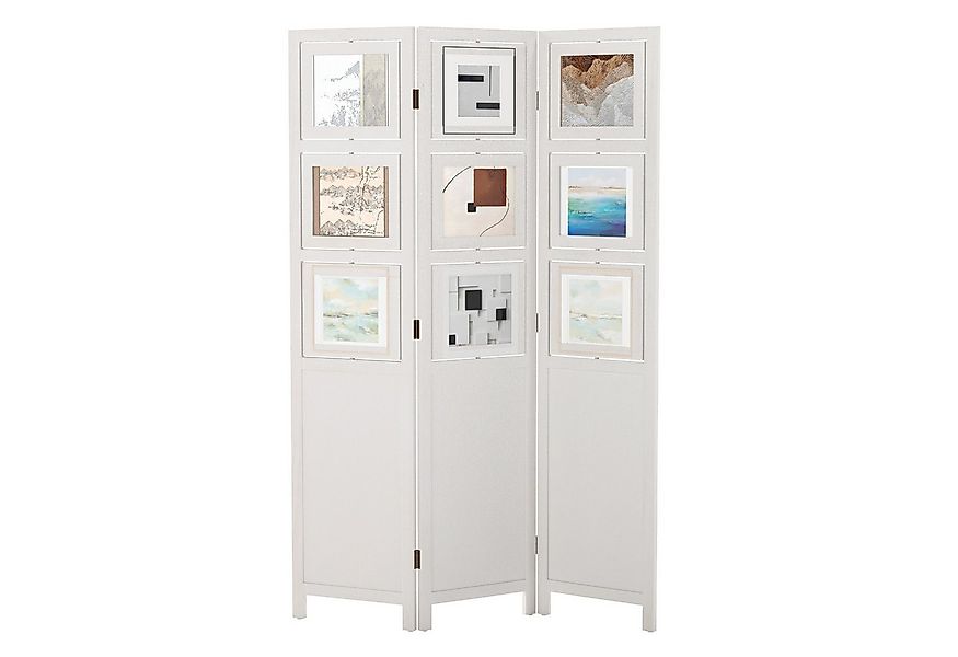 COSTWAY Paravent, 170x121cm, 3 tlg. Raumteiler mit 9 Fotorahmen klappbar günstig online kaufen