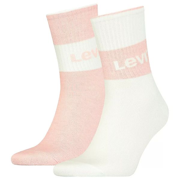Levi´s ® Sustainable Regular Socken 2 Paare EU 43-46 Pink / White günstig online kaufen