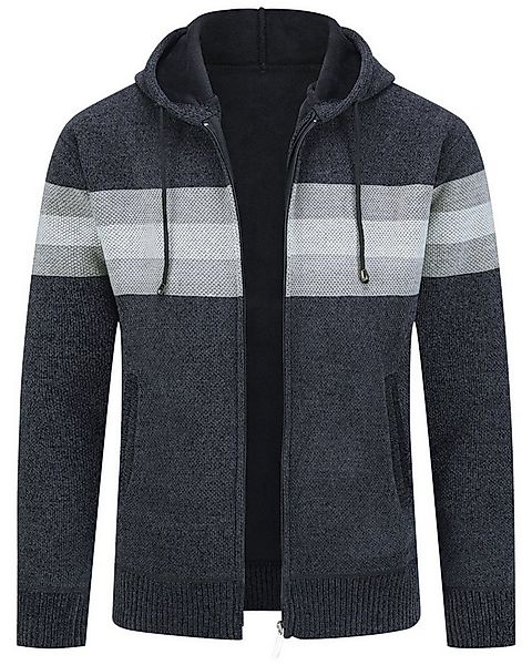 Allthemen Cardigan mit Kapuze Strickjacke Herren gefütterte Winterjacke Kon günstig online kaufen