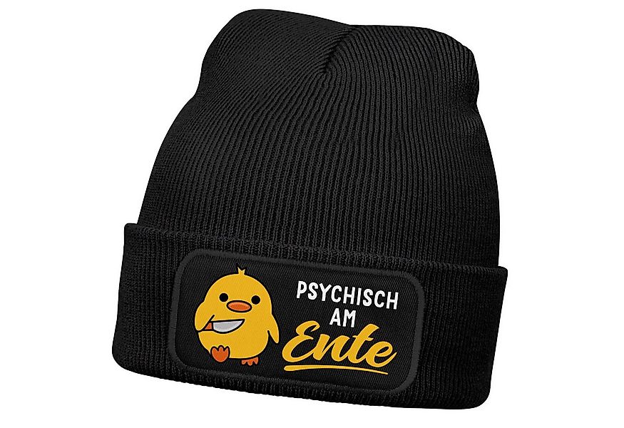 MoonWorks Strickmütze Herren Beanie mit Patch Strickmütze Spruch Meme Psych günstig online kaufen