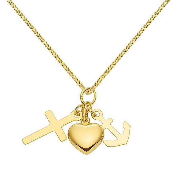 HOPLO Kettenanhänger Anhänger Glaube-Liebe-Hoffnung mit Goldkette günstig online kaufen