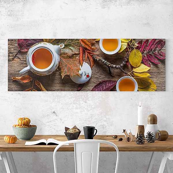 Leinwandbild Küche - Panorama Tee im September günstig online kaufen