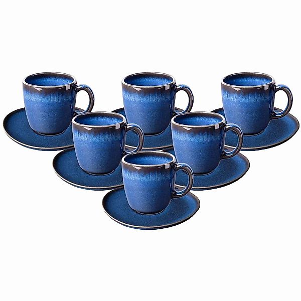 like. by Villeroy & Boch Tasse "Kaffeetassen mit Untertassen Lave 190 ml 6e günstig online kaufen