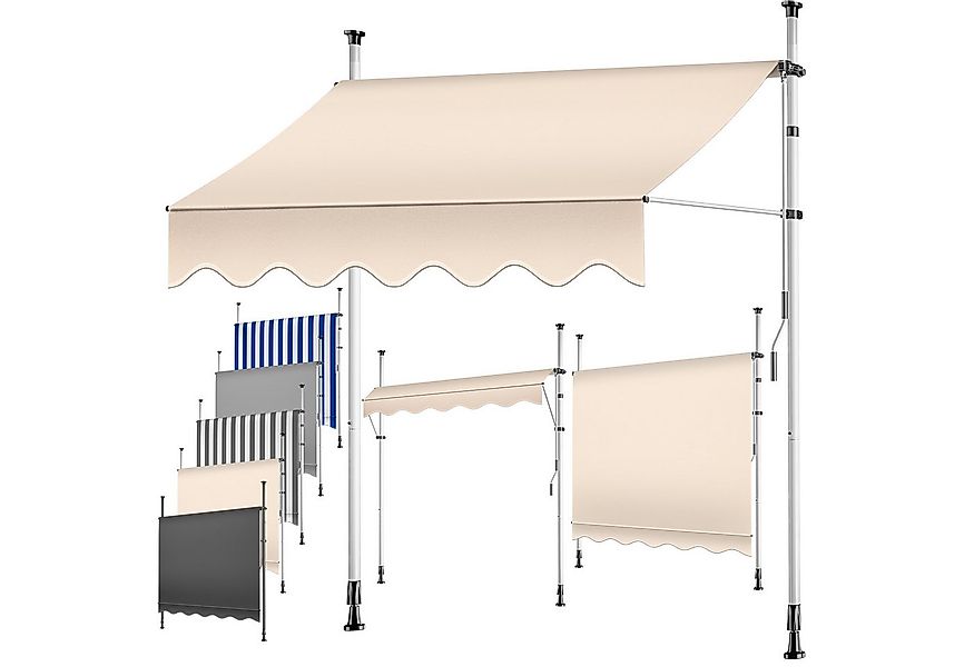 KESSER Klemmmarkise mit Handkurbel für Terrasse, Balkon & Garten UV-beständ günstig online kaufen
