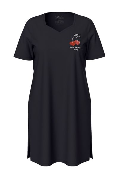 Ulla Popken Bigshirt Bigshirt Herzmotiv V-Ausschnitt günstig online kaufen