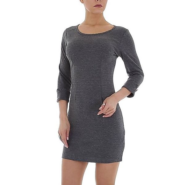 Ital-Design Minikleid Damen Freizeit Stretch Stretchkleid in Grau günstig online kaufen