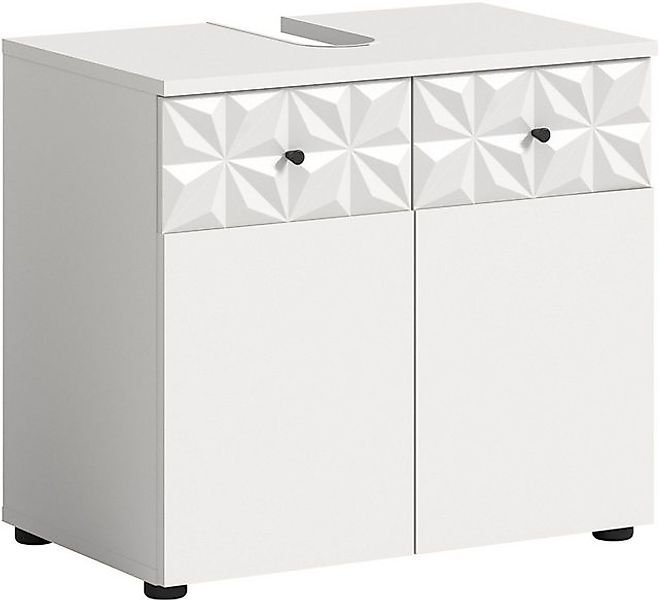 xonox.home Waschbeckenunterschrank mit Rillenoptik Weiß 35x187x34 cm günstig online kaufen