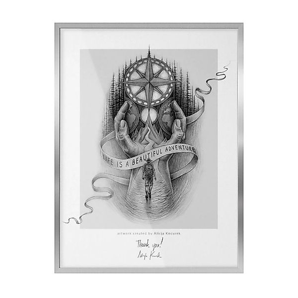 Tulup Bilderrahmen Bilderrahmen für die Wand 60x80 cm Silber Bilderrahmen F günstig online kaufen