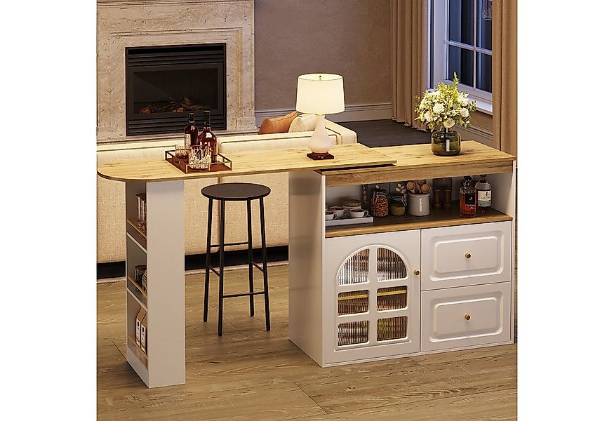 Flieks Bartisch 360° drehbar Stehtisch mit Kommode (1-St., mit verstellbare günstig online kaufen