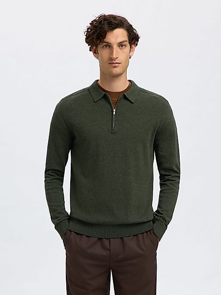 Selected Polokragenpullover SLHBERG LS HALF ZIP günstig online kaufen