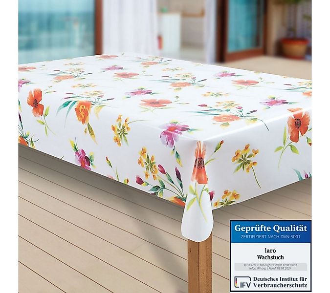 laro Tischdecke Wachstuch-Tischdecken Abwaschbar Sommer Blumen Mix rechteck günstig online kaufen