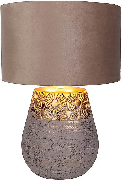 näve Tischleuchte Bronco, ohne Leuchtmittel, Keramikfuß mit goldenem Prägem günstig online kaufen