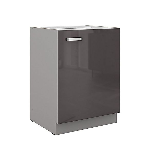 Küchen-Preisbombe Unterschrank 60 cm Küche Bianca Grey Grau Hochglanz Küche günstig online kaufen
