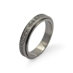 Eyecatcher Fingerring Anti-Stress-Ring mit drehbarer Kette günstig online kaufen