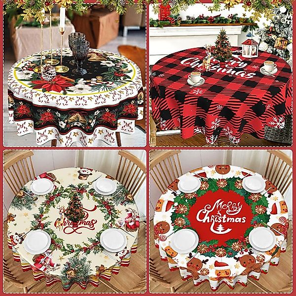 CLTYQ Tischdecke Weihnachtstischdecke,Tischdecke rund,Schneeflocken Tischde günstig online kaufen